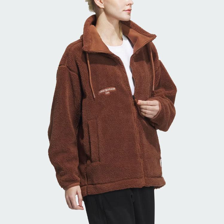 adidas Флисовая куртка для отдыха Женская верхняя одежда Коричневый IP7058