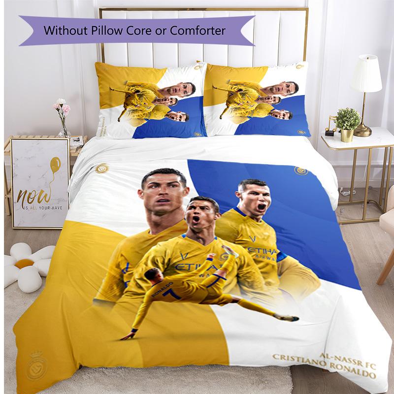 Cristiano Ronaldo Printed Bedding 3 Piece Set Cozy Breathable Bed Cover Set as Housewarming Holiday Gift