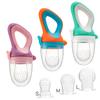 5pcs Baby Mate Silicone Fruit Feeder Set with Easy To Grasp Handle Ring & 4 Interchangeable Mesh Pouches Bags - Infant Food Nutrition Feeder Pacifier