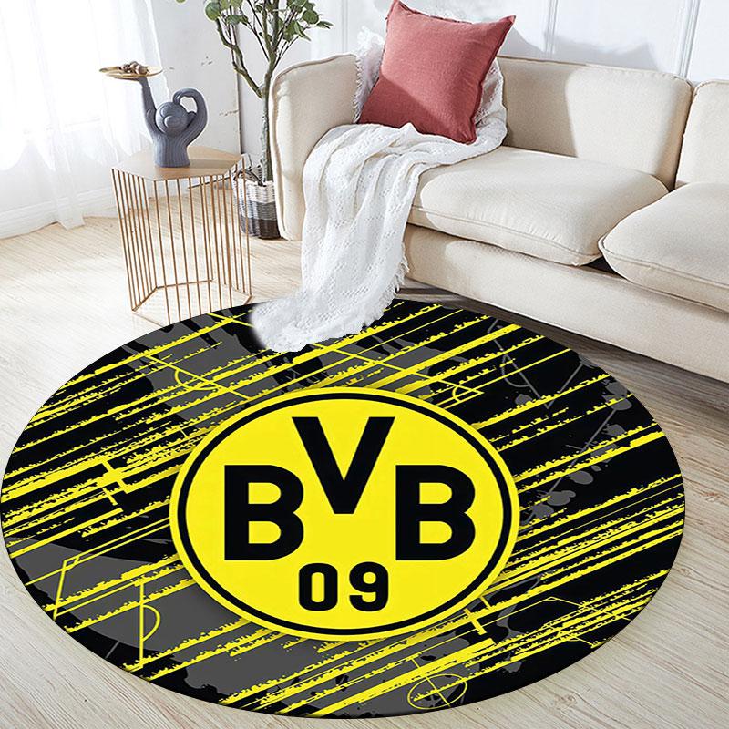Borussia Dortmund2,Round Area Rug,Carpet Rug for Living Room Bedroom Sofa Playroom Decor,Non-slip Floor Mat