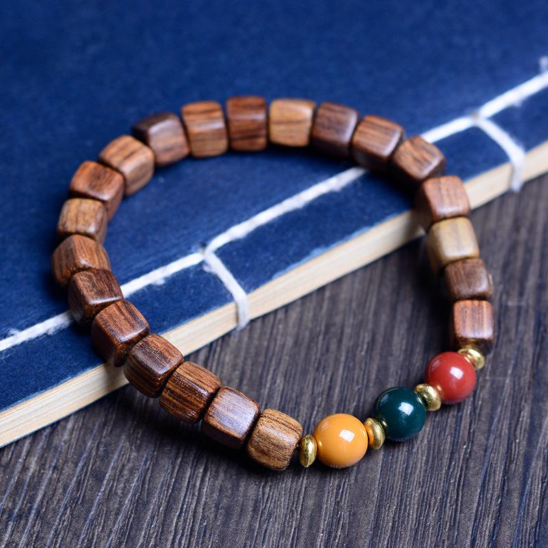 Зеленый сандал, бамбук, светящееся беговое кольцо «Вечная ночь», женский браслет, красный сандал, кровавый сандал, маленький браслет из сандалового дерева для Барби