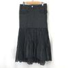 ITALIYA Long Flared Skirt Black Women's 9/M with Stone Decor(USED)