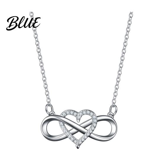 Infinity Symbol Necklace Heart for Women Cubic Zirconia Love Dainty