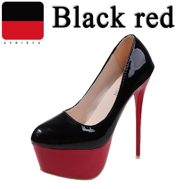 Aphixta Горячая Распродажа 16,5 см Тонкие Каблуки Туфли на Платформе Женские Вечерние Танцевальные Туфли 5,5 см Платформа Супер Высокие Каблуки Туфли