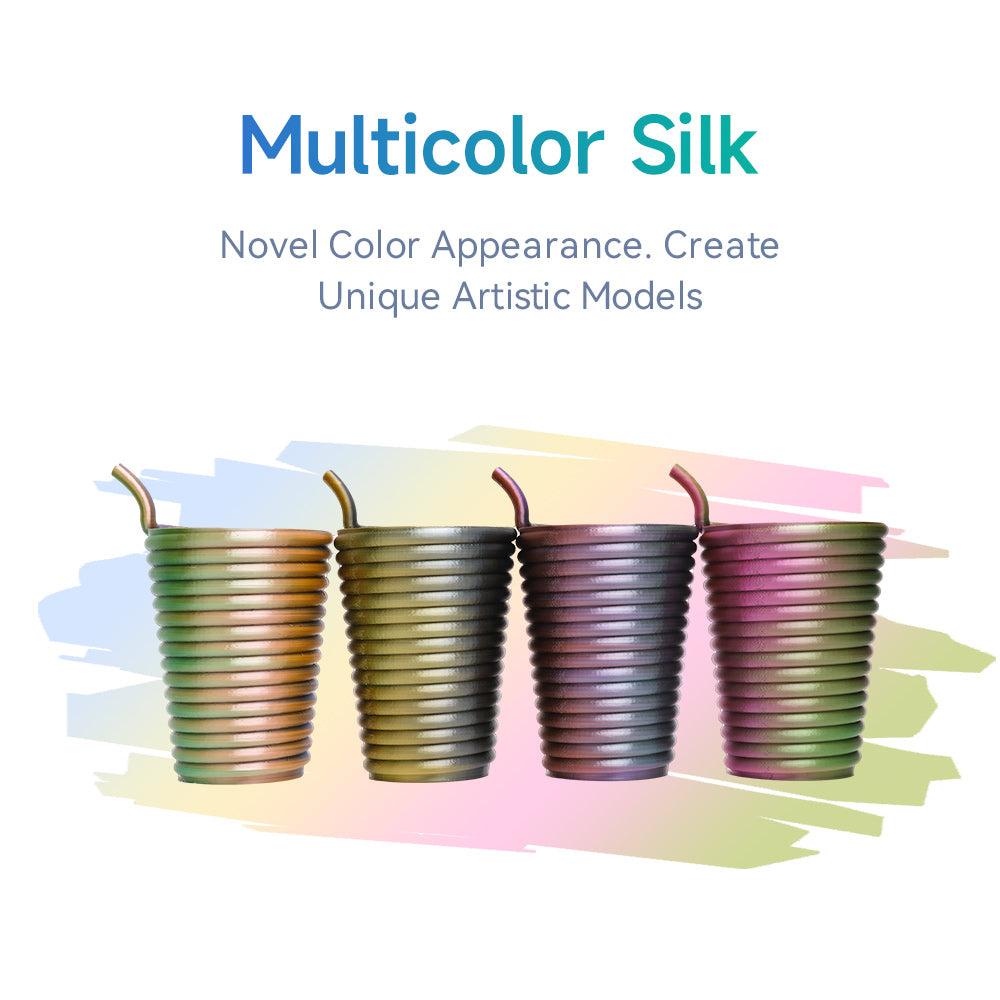 Filament для 3D-принтера ESUN PLA-Silk Mystic, 3 цвета, переплетенный градиент, 1,75 мм, пластиковый стержень, 1 кг, для FDM-печати, шелковистая блестящая текстура