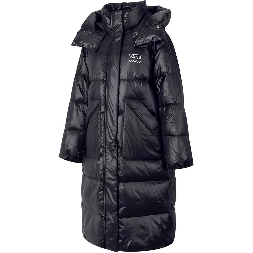 Vans Big Hood Long Comfortable Fashion Down Jacket Women Outerwear Black VN000R43BLK