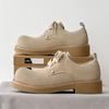 FashionMen's Suede Leather Wide Barefoot Shoes Thick Bottom Male Outdoor Sneakers Casual Comfort Walking Flats Lace-Up Dress Footwear