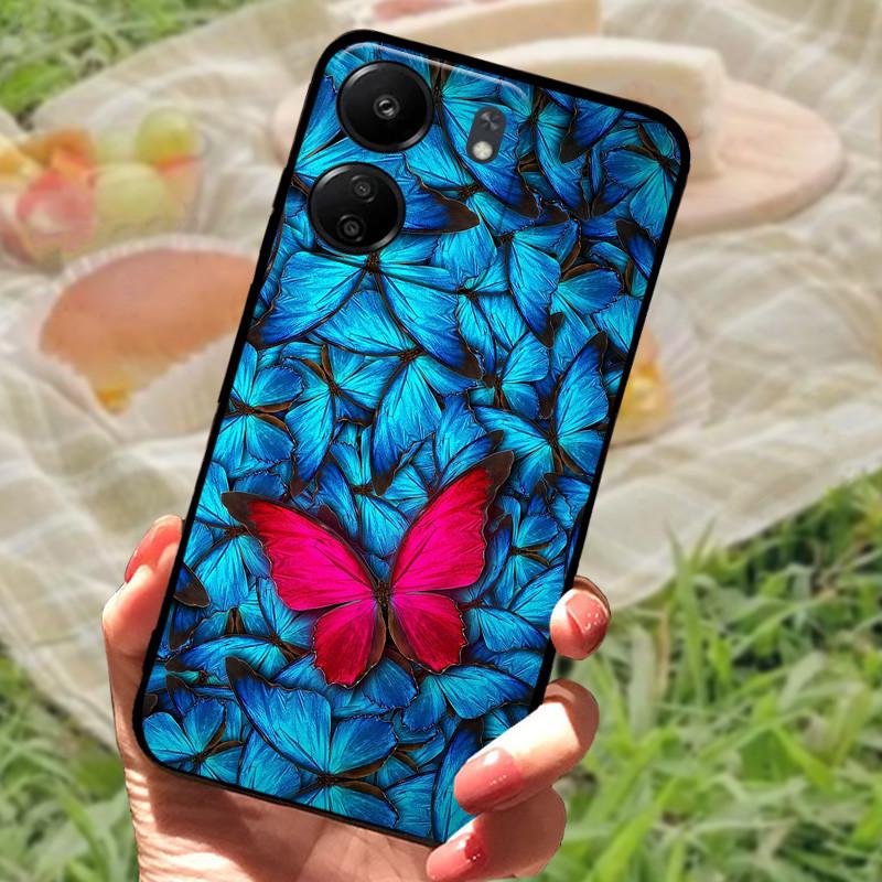 Для Redmi 13C 4G Чехол ТПУ Силикон Мягкая Защитная Задняя Крышка Телефона Для Xiaomi Poco C65 Модный Принт Ударопрочный Бампер Чехлы