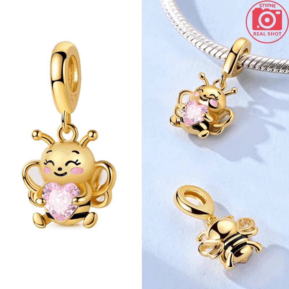 Gold Diy Charms Beads Inlaid Zircon Original Copper Sun Leopard Pendants Fit Bracelet Diy Jewelry Women Gift