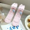 Female Autumn and Winter Thickened Warm Lovely Pink Moon Floor Sleep Tube Cotton Socks