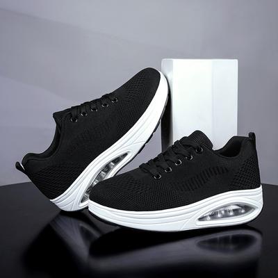 Модная летняя женская трендовая сетчатая повседневная обувь, платформа, противоскользящие кроссовки, для улицы, для бега, на шнуровке, на толстой подошве, вулканизированная обувь