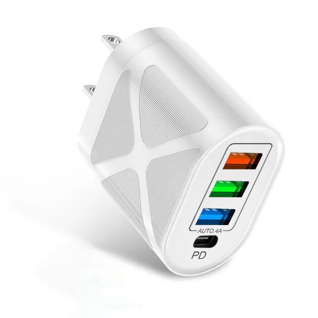 PD33W QC3.0 Многопортовое 65W GaN Быстрое Зарядное Устройство, 9V/12V Стандарт США