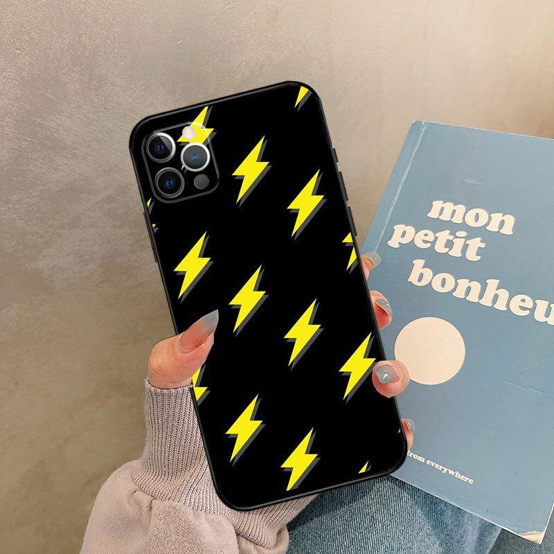 Lightning Bolt Pattern Case For iPhone 17 Air 14 16 15 11 12 13 Pro Max 12 mini XR 15 16 Plus 16e Back Cover Shell