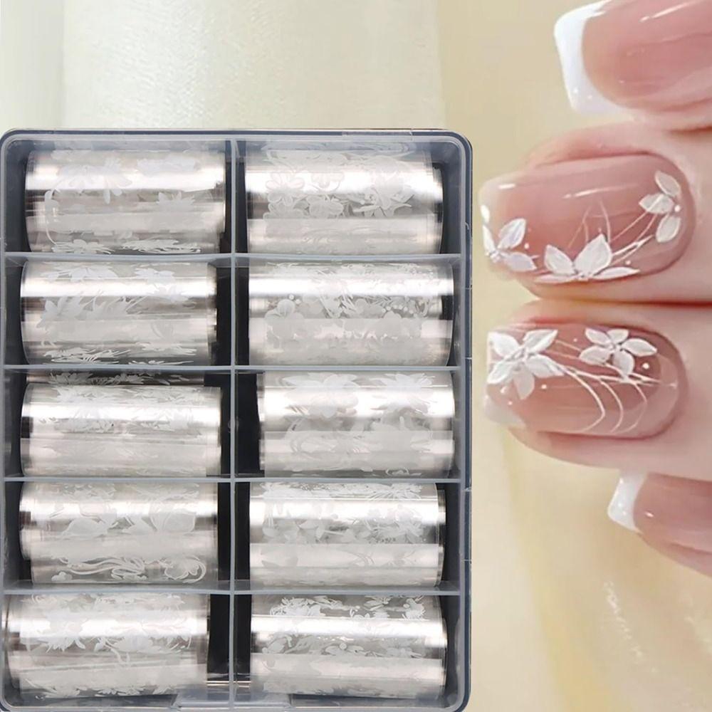 Cute Flower Nail Foils Floral Butterfly Nail Design Stickers New Transfer Stickers Spring Summer