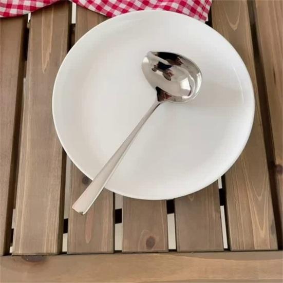 Ложка для соуса, твердая многоразовая нержавеющая сталь, устойчивая к ржавчине, безопасная горячая кастрюля для супа