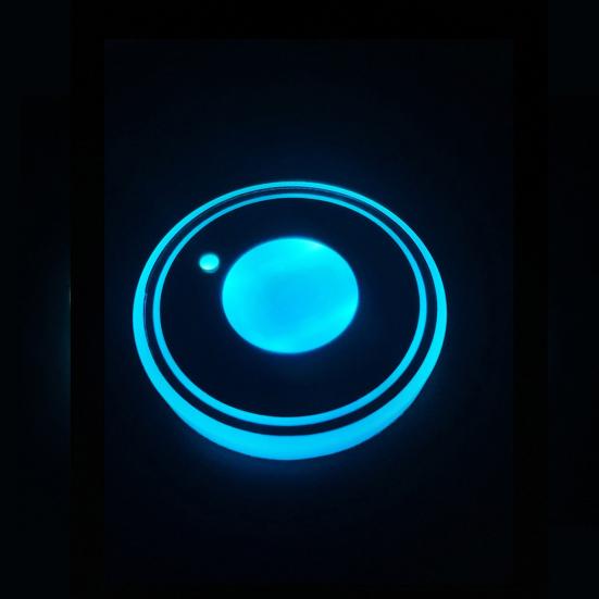 1 Pair Glowing Coaster for Car Smart Sensing Rechargeable 3 Mode Lighting 7 Color Cycle Breathing Light up Car Coasters LED Cup Holders