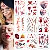 10 шт. наклейки для татуировки на Хэллоуин, шрам, временный косплей, боди-арт, наклейка для детей, пасхальный палец, реалистичный узор, наклейки для лица, жуткая атмосфера