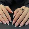 24pcs Detachable DIY Full Cover Press On Nails Simple Long French Fake Nails Almond