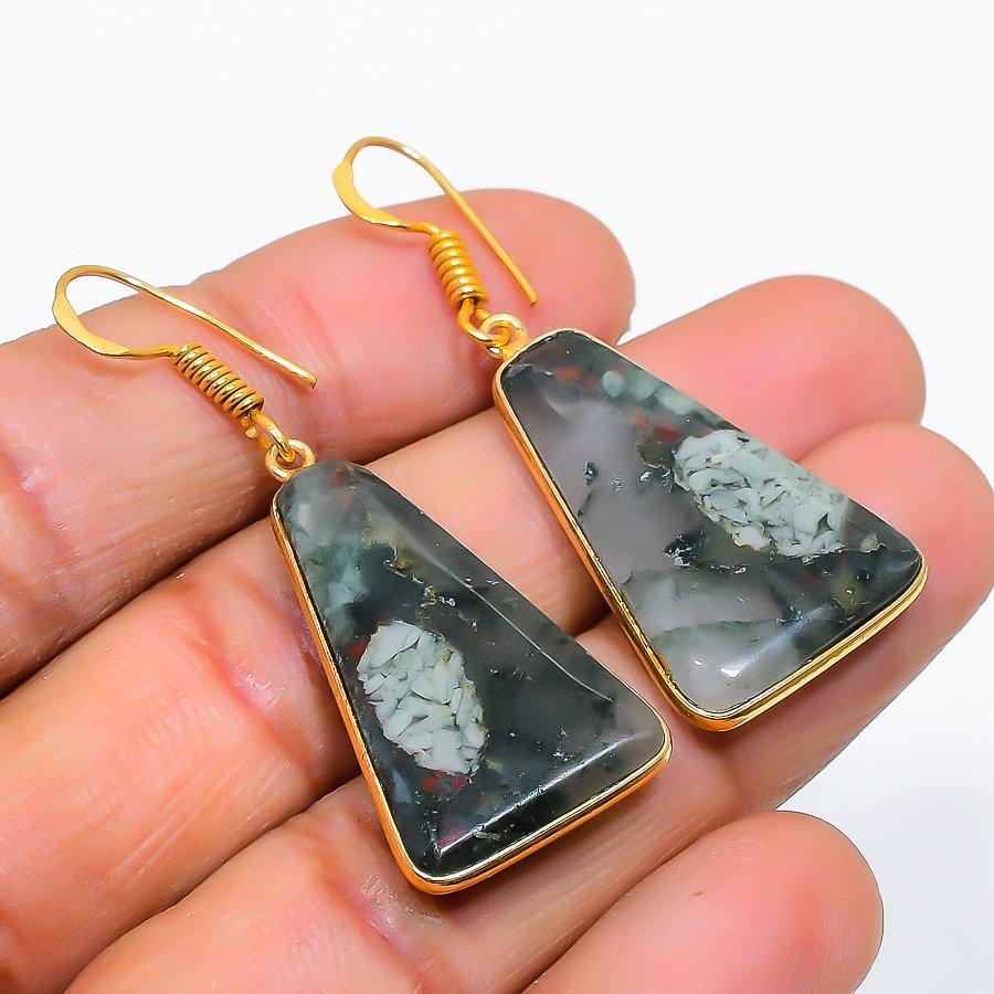 Boulder Opal Gemstone 925 Solid Sterling Silver Jewelry Earring 1.81" GK-5664
