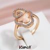 Kinel Luxury Rose Gold Color Ring For Women Bride Wedding Fine Jewelry Gift