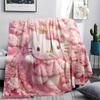 1 шт. Розовое фланелевое одеяло Hello Kitty с принтом, Высококачественное, Для всех сезонов, Декор для дома, Тепло и комфорт, Идеально для рождественских подарков