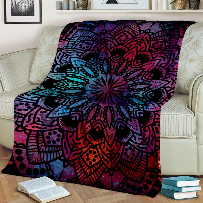 3D Bohemia Meditation Mandala Nature Spirit Yoga Blanket,Soft Throw Blanket for Home Bedroom Bed Sofa Picnic Cover Blanket Kids
