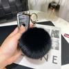 1PC Fluffy 9cm Fox Fur Bag Pendant Car Keyring Pompom Ball Keychain Gift Metal Ring Fashion Charm