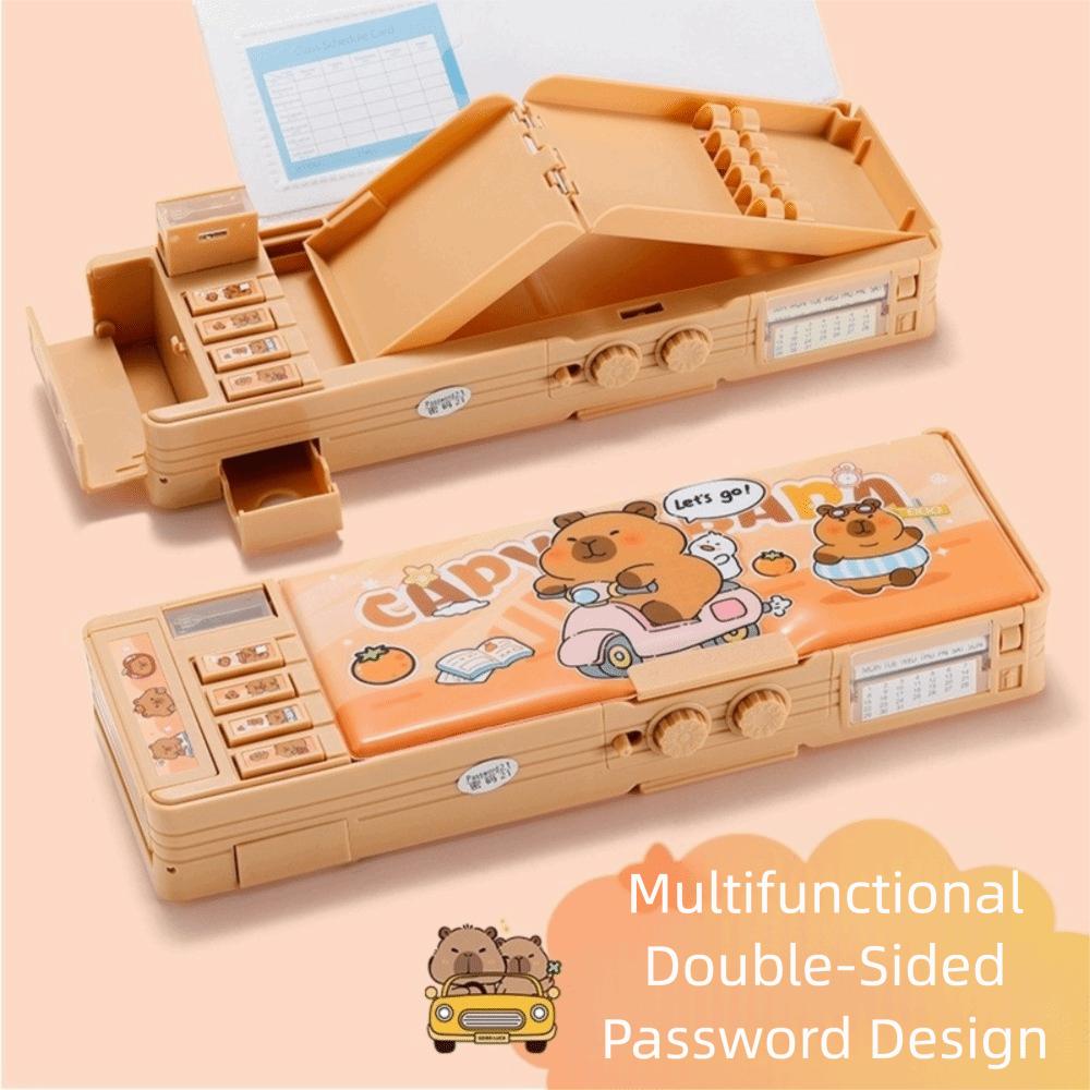 Многофункциональный пенал с кодовым замком, большой вместимости, двухслойный, для девочек