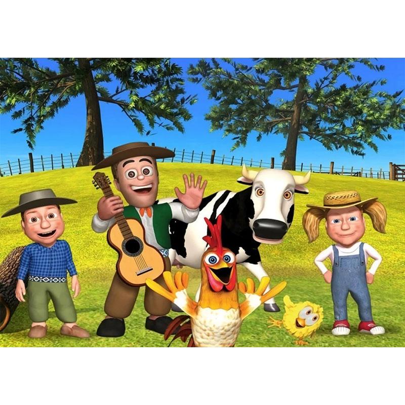 Тема Ферма Зеленая Трава La Granja De Zenon Фон для Вечеринки Фон для Фотосессии Детский 1-й День Рождения Выписка из Больницы Индивидуальное Украшение