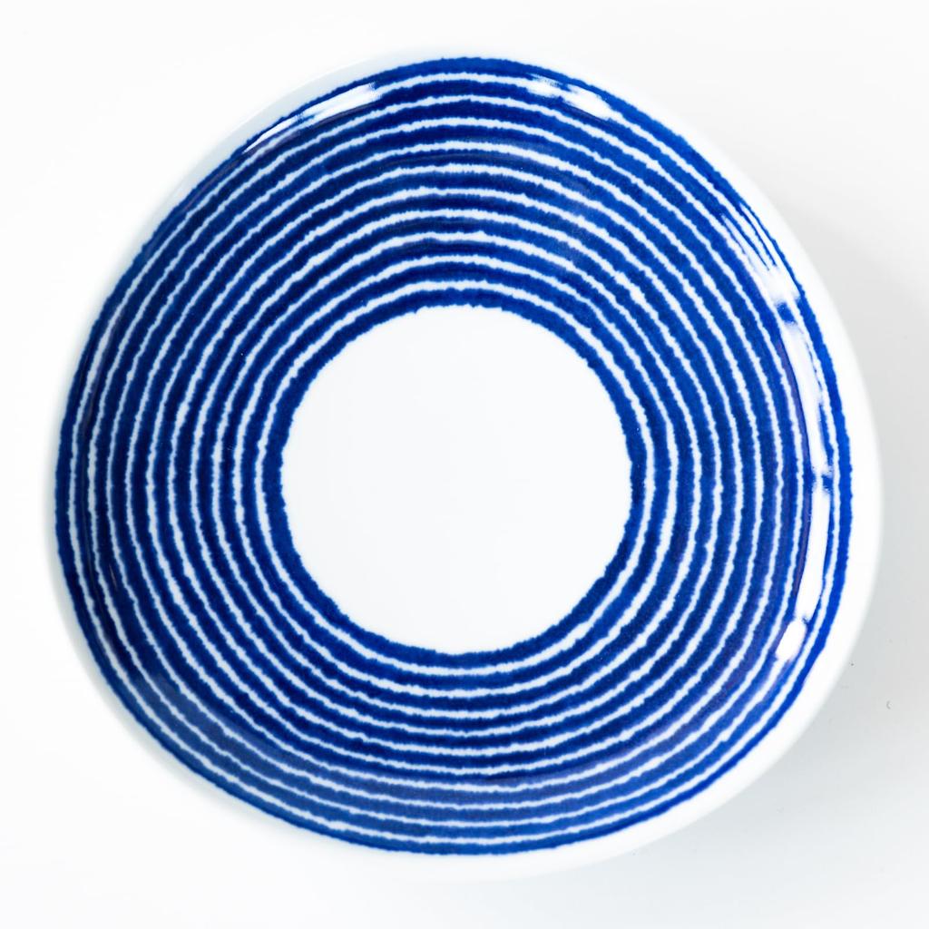 Nishikai Pottery Hasami Ware Lightweight Dish Plate Dish Diameter Approximately 5 Patterns Tableware Set Indigo Pattern Scissors Plate Dish Blue White