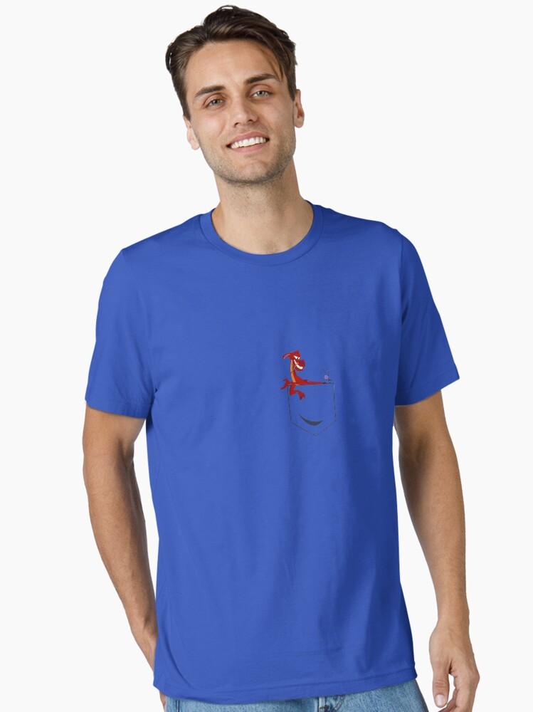 Mulan Mulan Mushu Left Chest Pocket Graphic T-Shirt Essential T-Shirt