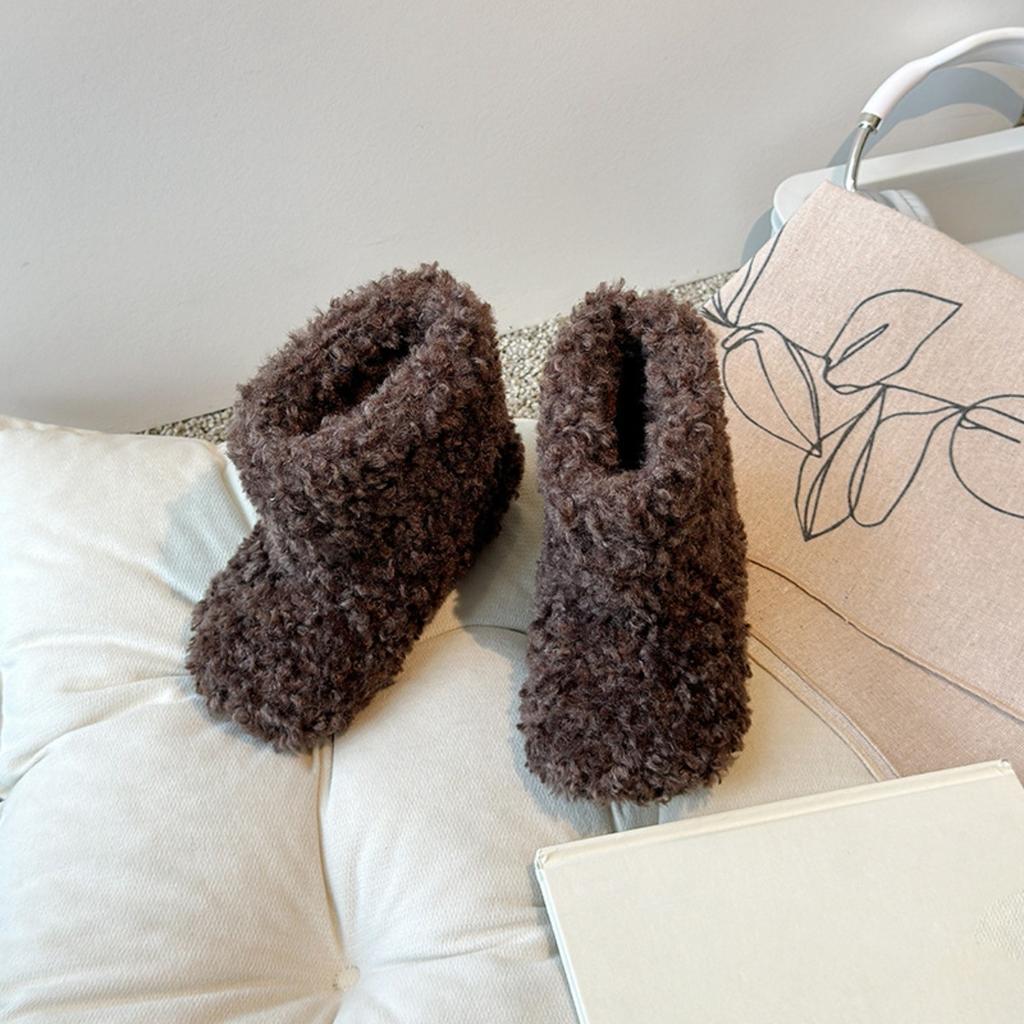 Зимний Новый Стиль Девочек Мода Ягненок Детская Волосатая Обувь Мальчиков Плюшевые Ботинки Теплые Короткие Ботинки Детская Обувь