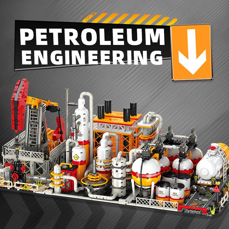Нефтеперекачивающая станция Центр хранения нефтепродуктов Транспортно-загрузочная станция Кирпичи DIY Модель 3D Строительные блоки Идея Игрушка для ребенка Подарок