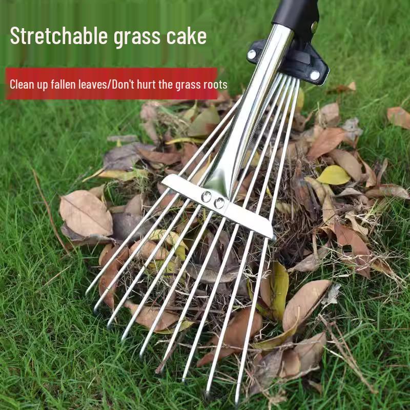 Garden Leaf and Grass Rake for Organizing and Collecting Leaves and Lawn Debris