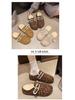 Женские ретро-тапочки Birkenstock с толстой подошвой, флисовой подкладкой и меховым круглым носком для осени/зимы.