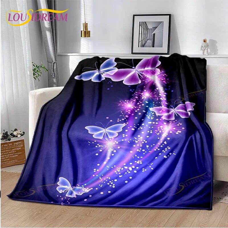 Одеяло с бабочкой, легкое мягкое плюшевое фланелевое одеяло для дивана, дивана, одеяло для пикника, одеяла для кроватей