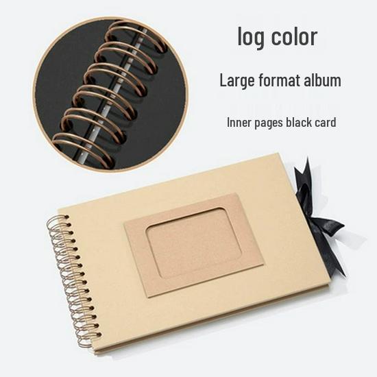 Скрапбук «Пара катушек» своими руками: Ручной Черный Фотоальбом из Крафт-бумаги с Пустыми Страницами