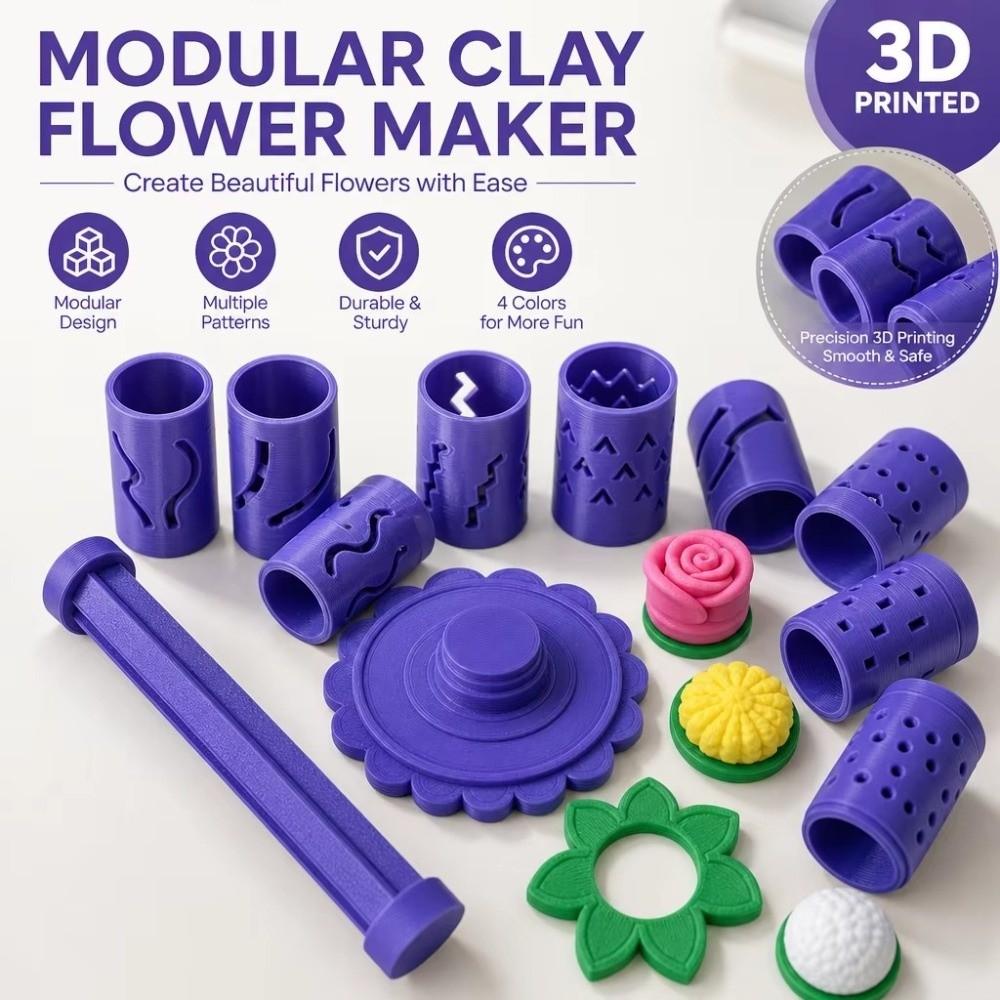 Hollow Tube Mold Clay Bloom Maker Plastic Flower Shaping Tool New Clay Flower Mold