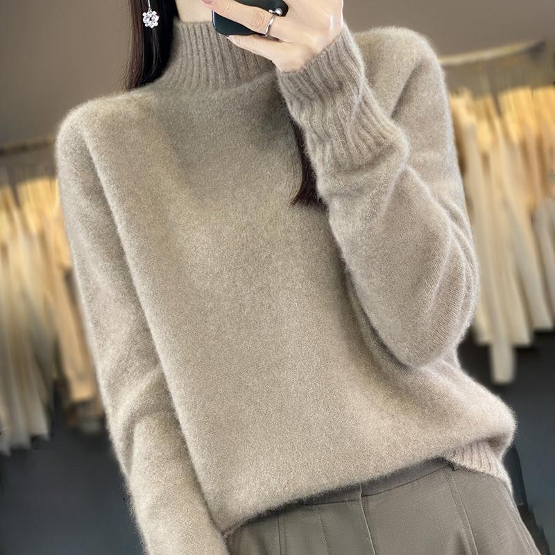 Женский кашемировый свитер Qinghe cashmere 30% кашемир 70% шерсть Женский осенне-зимний кашемировый свитер мягкий и теплый