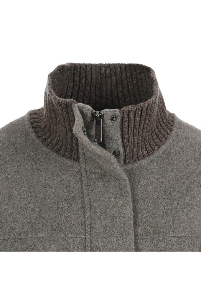 LAFELSORTOF Wool Blend Handmade Knit Color Block Jacket