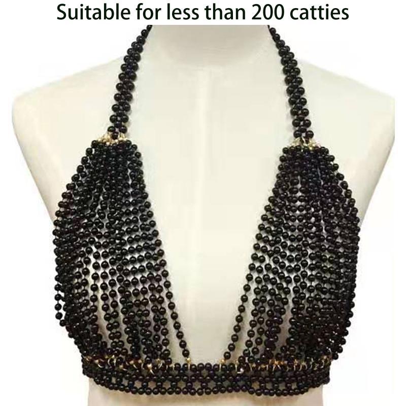 Женское многослойное жемчужное ожерелье-чокер с цепочкой для тела, регулируемое сексуальное бикини, бижутерия для тела, нагрудник для выпускного бала