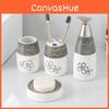 Stylish Ceramic Bathroom Accessories 4piece Collection With Floral Theme For Gifts