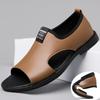 2024 Summer New Men's Open-toed Breathable Leather Sandals Men's Roman Sandals Wear Casual Beach Shoes Men 9082