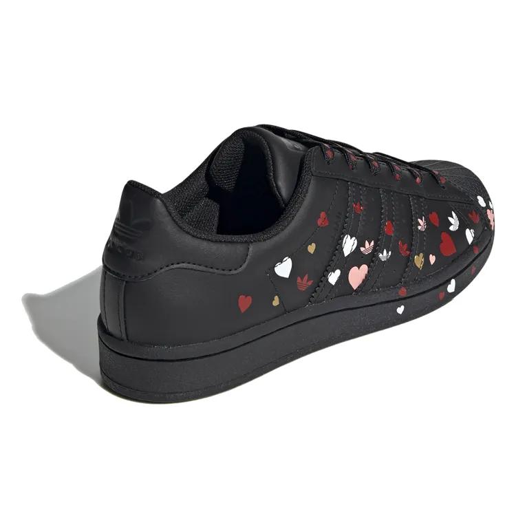 Adidas Womens Superstar 'Valentine's Day' (women's sizes) Core Black / Cloud White / Glory Pink Skate Shoes FV3288