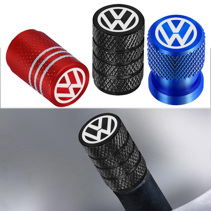 4pcs Car Wheel Tire Valve Caps Aluminum Airtight Covers Badge Emblem for Volkswagen Vw Jetta Tiguan Mk6 Touran Golf R Scirocco zh0