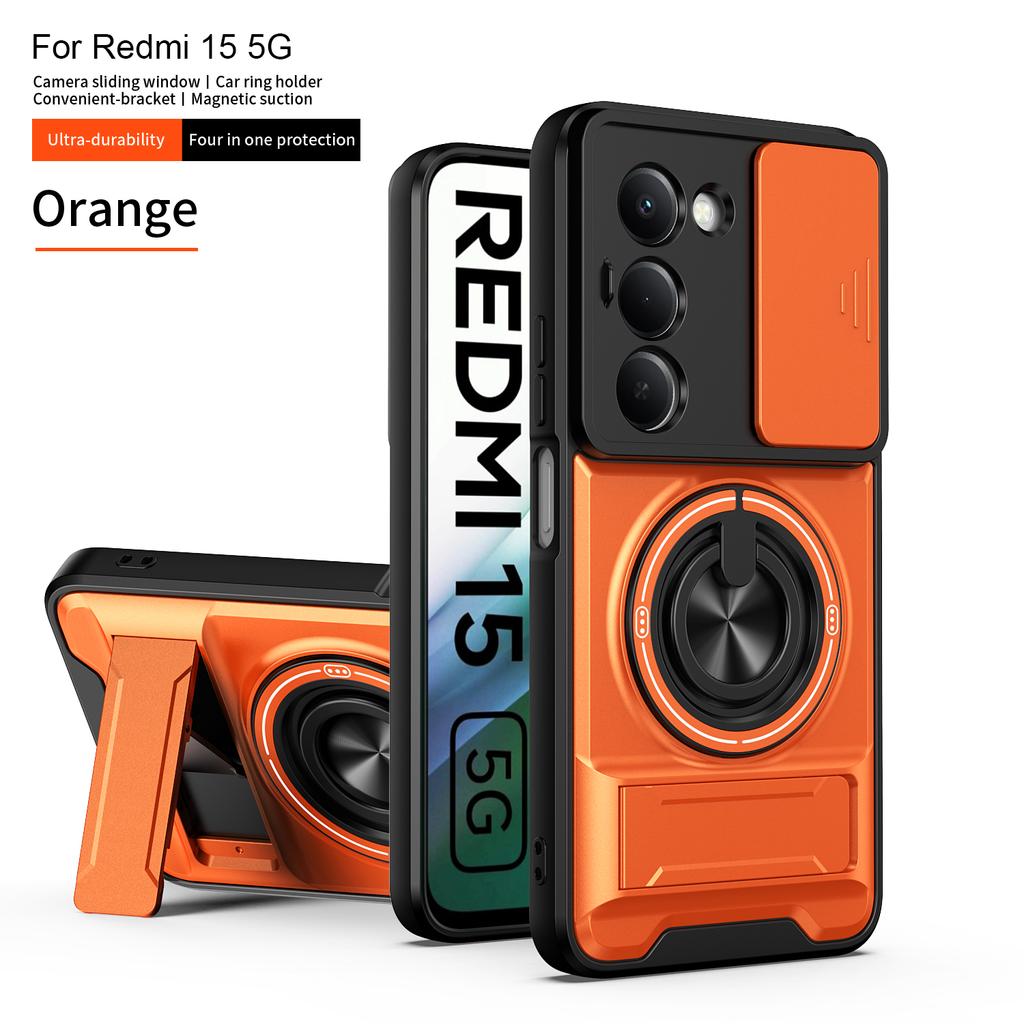 Чехол для Xiaomi Redmi 15 Чехол-книжка Redmi 15 4G 5G Чехол для телефона Магнитный держатель-книжка Magsafe Военная броня Защитная крышка для камеры