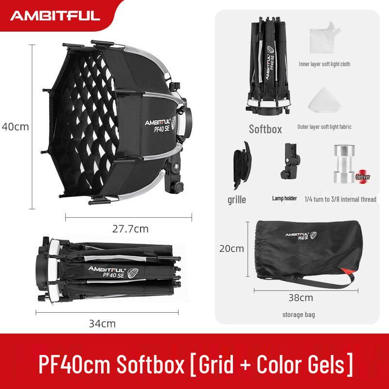 Ambitful Zhijie Восьмиугольный софтбокс для вспышек Godox TT520II и V1 с быстрой установкой