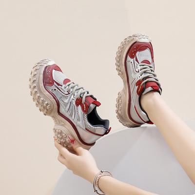 Ins корейская версия новой обуви для папы девушка 2025 весна студент бег спортивная толстая подошва увеличение высоты повседневная уличная съемка M-92