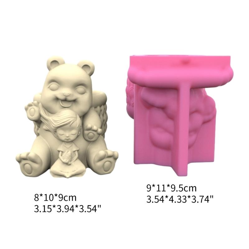 Силиконовые формы для медведей и девочек, держатель для ручек, форма для эпоксидной смолы, инструмент для изготовления сочных горшков для поделок