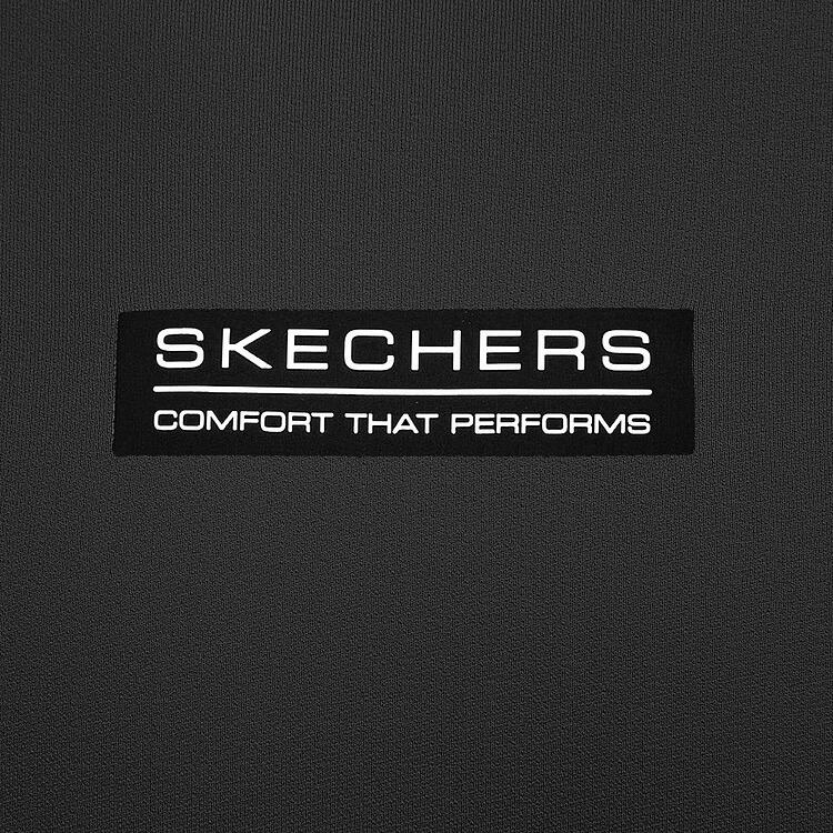Skechers Godri Дышащая Удобная Спортивная Футболка с Коротким Рукавом Реглан Быстросохнущая Мужские Топы Угольно-Черный P225M094-0018